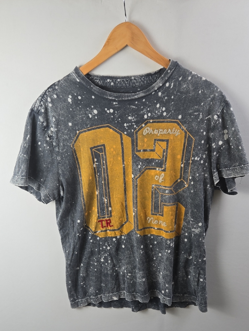 True Religon Acid Wash Grey Embroidered T Shirt Sz S Streetwear Leisure Casual